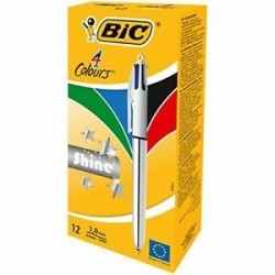 BIC 4 COLORES SHINE PLATEADO