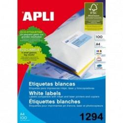 APLI ETIQUETAS BLANCAS A4...