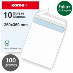 10 BOLSAS BLANCA 260X360...